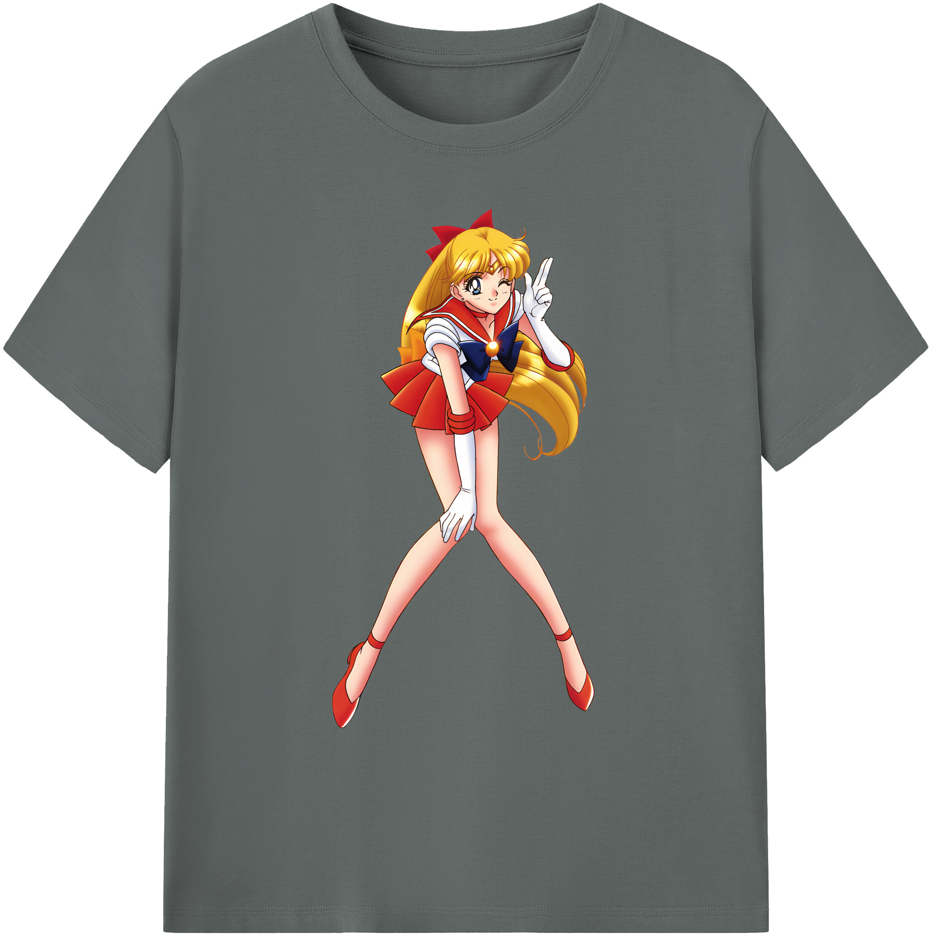 （画像用） 美少女戦士セーラームーン 愛野 美奈子 あいの みなこ Sailor Moon Aino Minako 綿100％ メンズ半袖Tシャツ｜肌触りやわらか＆通気性